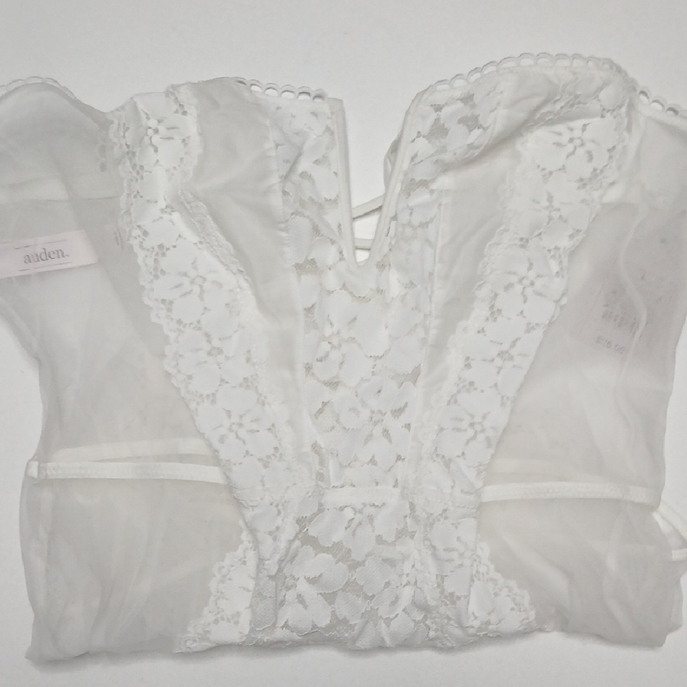 Auden Sheer White Lace Chemise